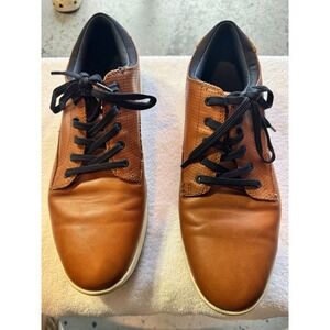 ALDO Mens Cognac Brown Perforated Low Top Sneakers Size 11 EUR 44